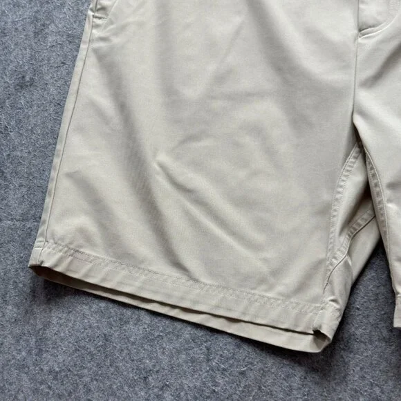 Rhoback Shorts Men 40 Beige Khaki Performance Lined 8" Flat Front Chino - Picture 5 of 16